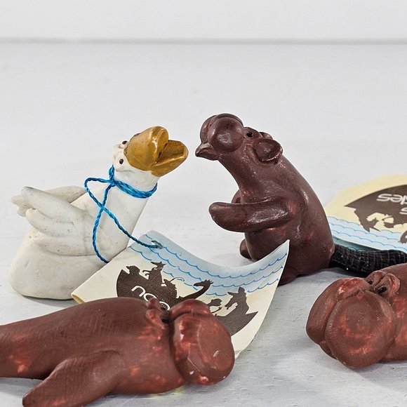 Enesco Noah's Arkies Bev Jamison Miniature Figurine Lot Whale Beaver Goose Fish - Picture 3 of 13